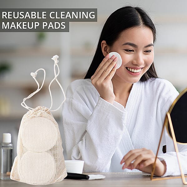 Â Set of 16 - Reusable Cleaning Makeup Pads - White 3841308 3