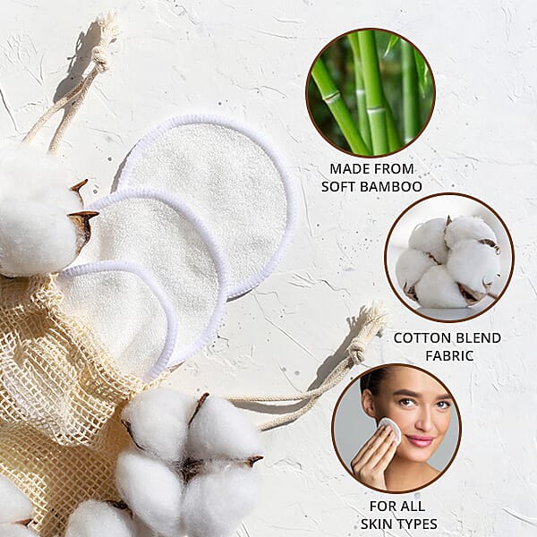 Â Set of 16 - Reusable Cleaning Makeup Pads - White 3841308 4