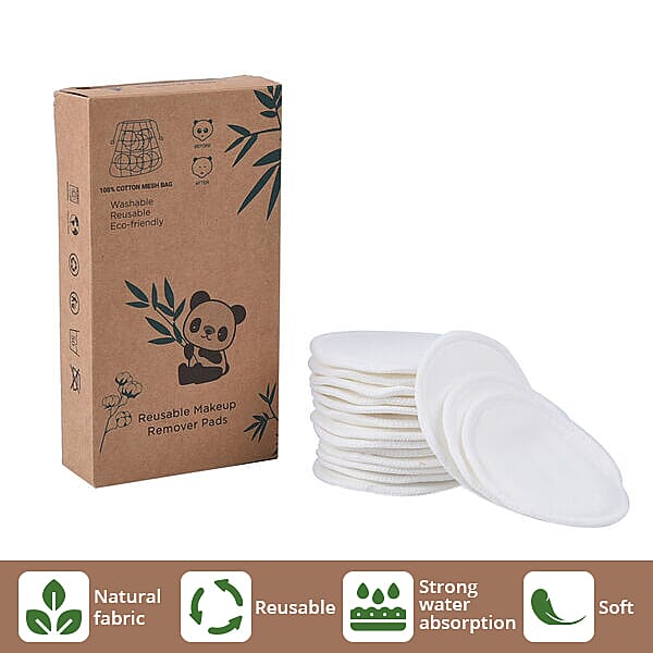 Â Set of 16 - Reusable Cleaning Makeup Pads - White 3841308 5