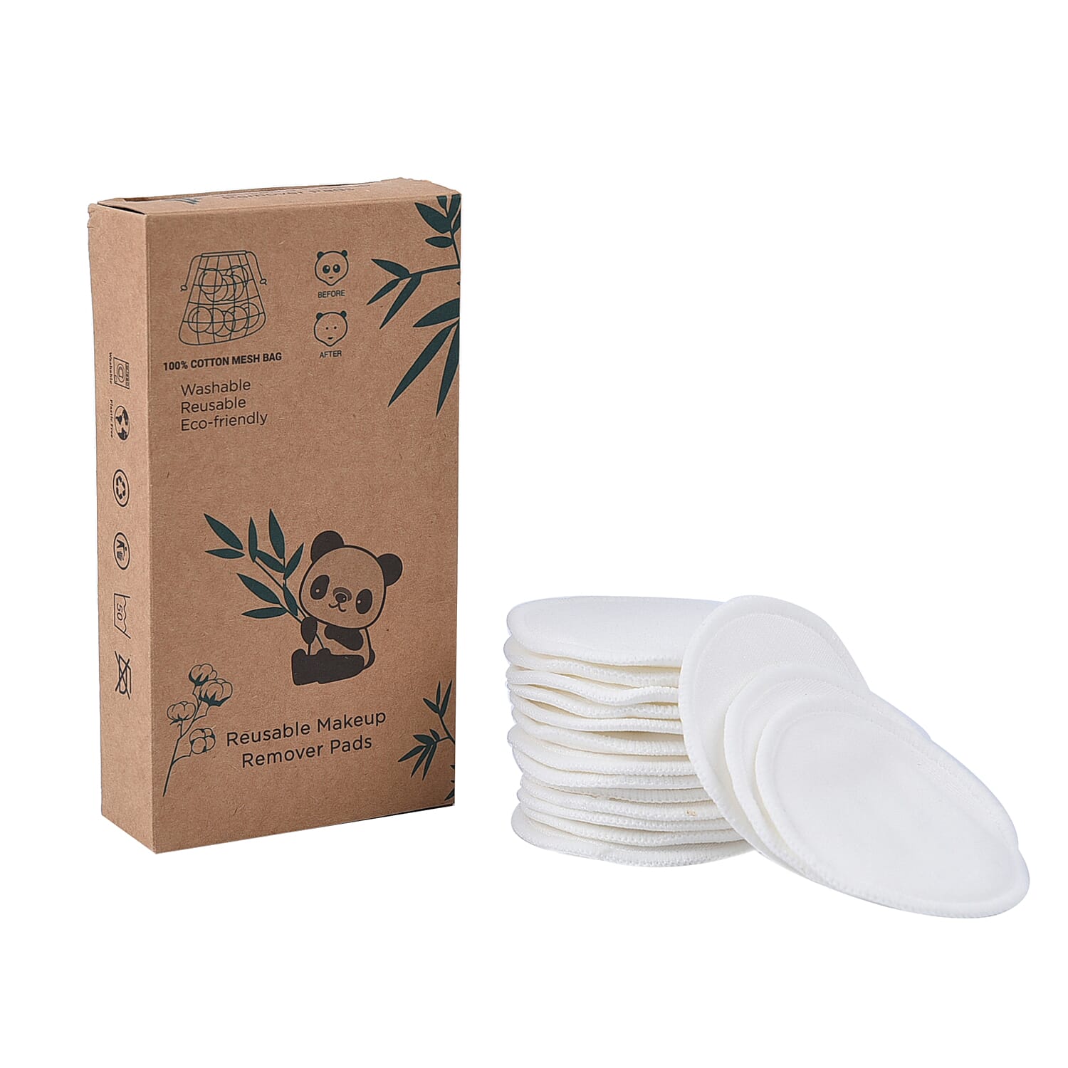 Â Set of 16 - Reusable Cleaning Makeup Pads - White 3841308 7