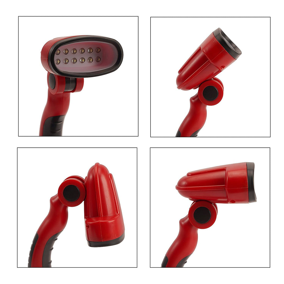 Set of 2- Flexible Desk Lamp with LED Light - Red and Black 3808012 5