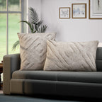 Set of 2 - 100% Cotton Cushion Cover with Tufting Work - Cream