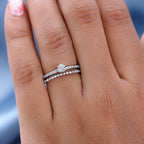 Set of 2 - 9K White Gold SGL Certified Diamond (G-H) Ring 0.50 Ct