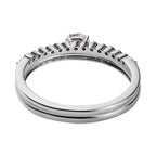 Set of 2 - 9K White Gold SGL Certified Diamond (G-H) Ring 0.50 Ct