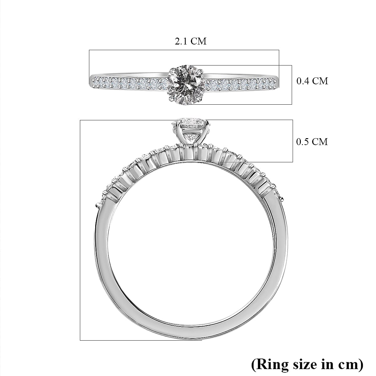 Set of 2 - 9K White Gold SGL Certified Diamond (G-H) Ring 0.50 Ct 4175383 5
