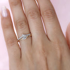 Set of 2 - 9K Yellow Gold White Diamond Band Ring 0.50 Ct, Gold Wt. 4.00 Gms