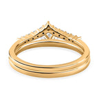Set of 2 - 9K Yellow Gold White Diamond Band Ring 0.50 Ct, Gold Wt. 4.00 Gms