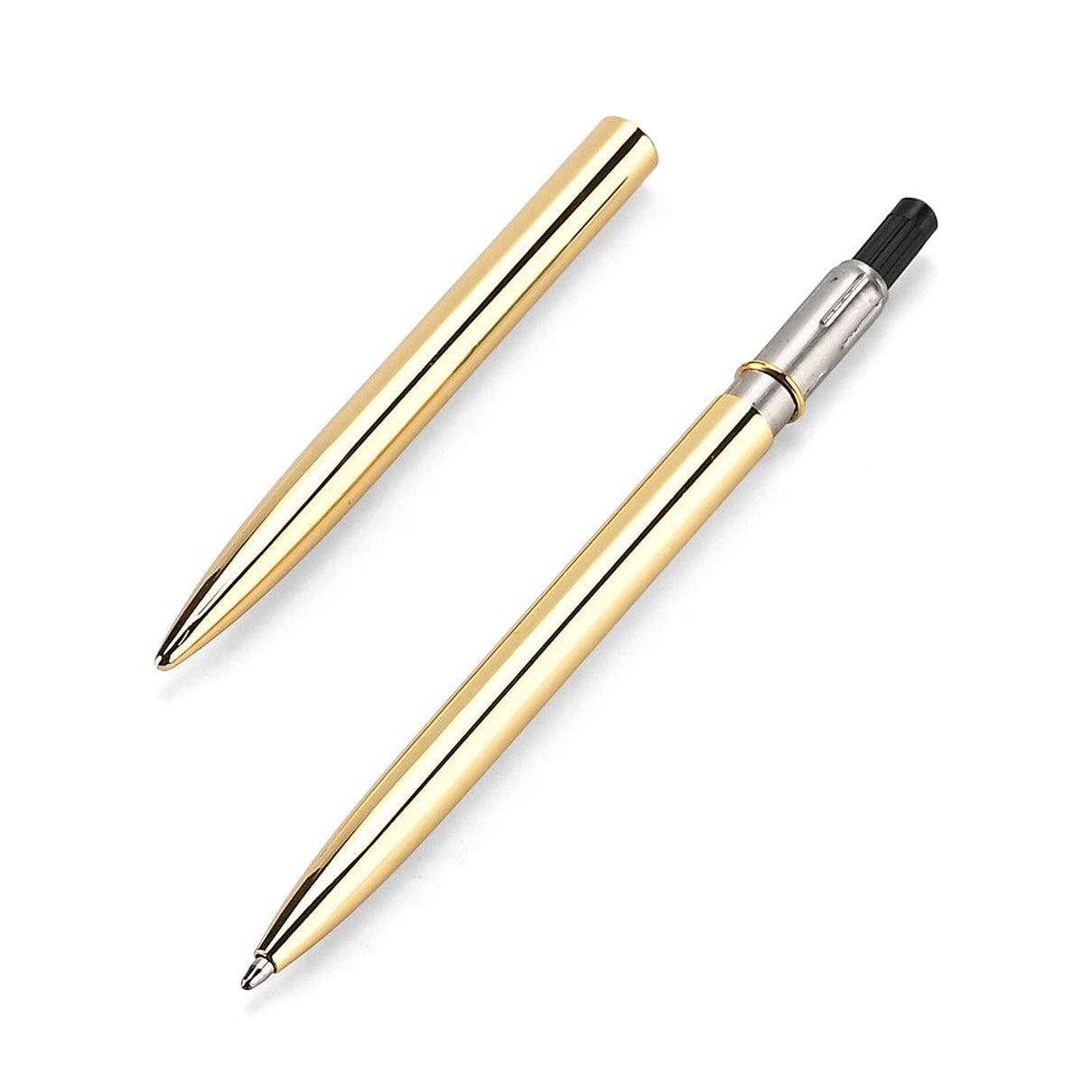 Set of 2 A5 Notebook &amp; Black Ink Pen Gift Set - Bamboo Design with Magnetic Clasp - Green &amp; Gold 8207828 9