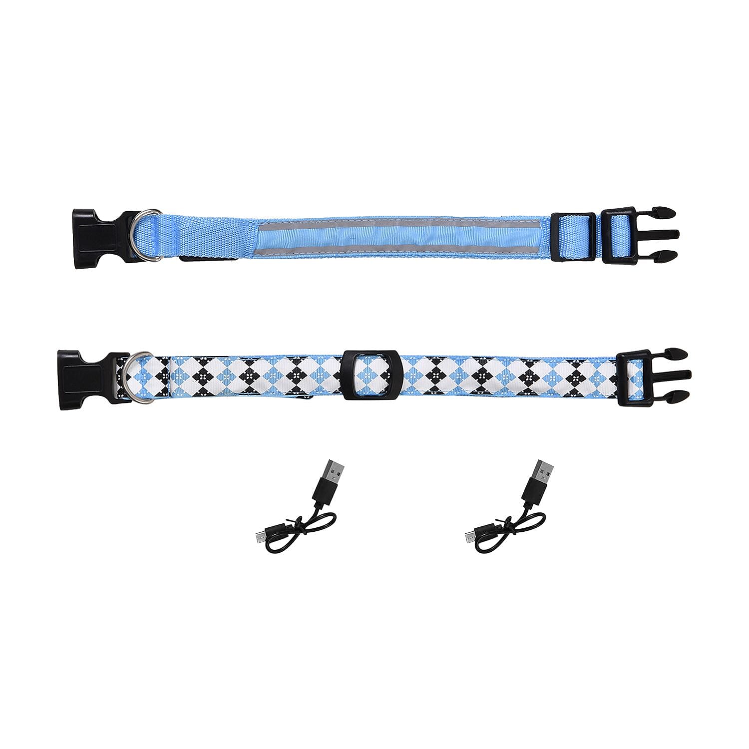 Set of 2 Adjustable LED Lighted Dog Collar 7627159 0