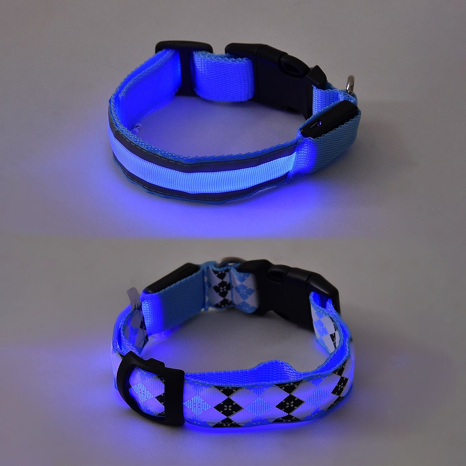 Set of 2 Adjustable LED Lighted Dog Collar 7627155 1