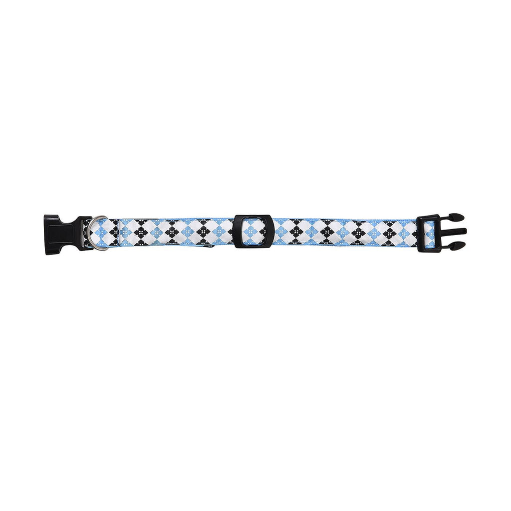 Rechargeable Set of 2 Adjustable LED Lighted Dog Collar with Clip Closure (Size S) - Blue