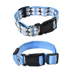 Rechargeable Set of 2 Adjustable LED Lighted Dog Collar with Clip Closure (Size S) - Blue