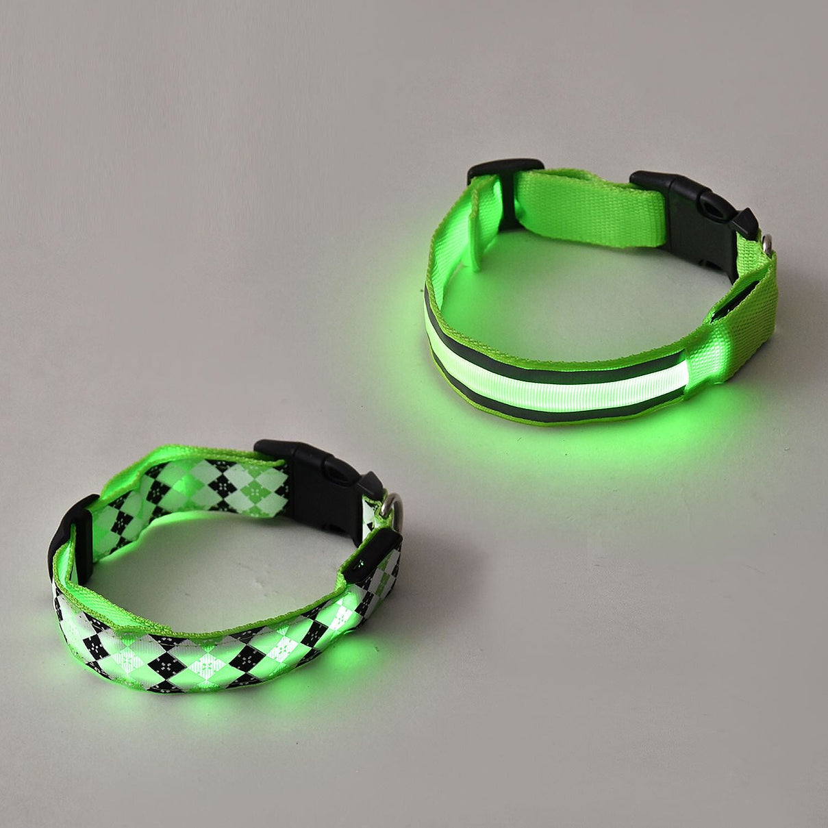 Set of 2 Adjustable LED Lighted Dog Collar 7627160 2