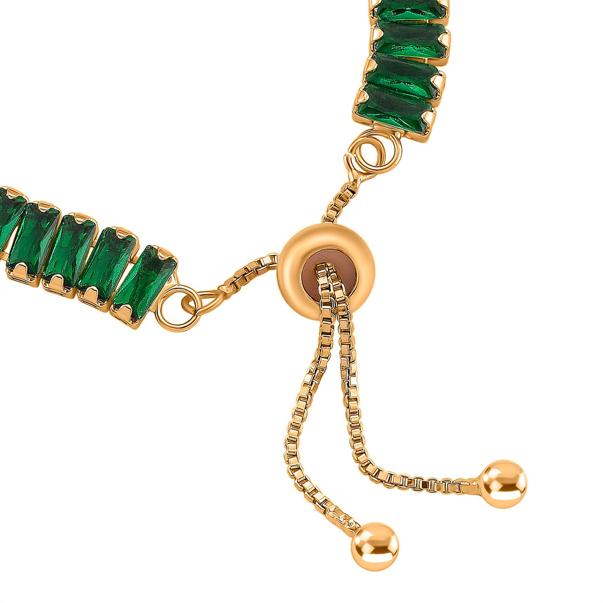 Set of 2 - Austrian Green Crystal Adjustable Bracelet (Size 6.5-9.5) &amp; Earring with Clasp 11.00 Ct. 4421521 6