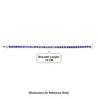 Set of 2 - Blue Crystal Necklace (Size - 20) & Tennis Bracelet (Size - 7.5) in Silver Tone