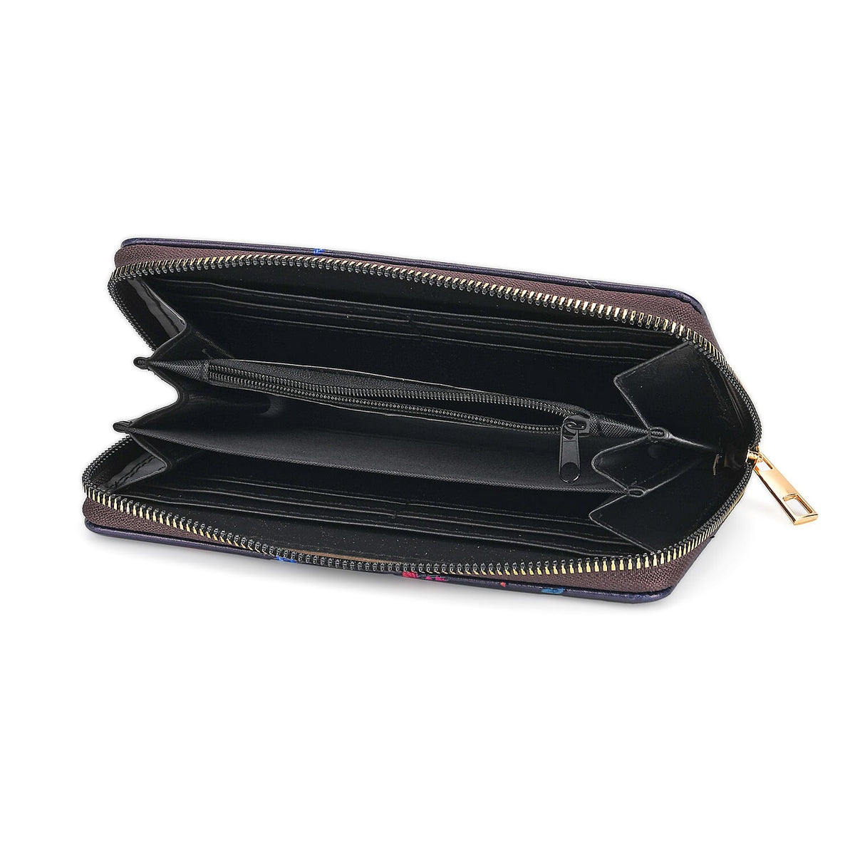 Set of 2- Butterfly Print Zip-Around Wallet &amp; Clutch - Purple &amp; Blue 8131488 6