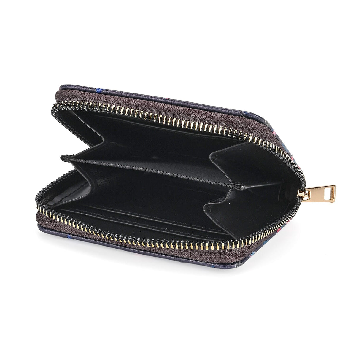 Set of 2- Butterfly Print Zip-Around Wallet &amp; Clutch - Purple &amp; Blue 8131488 9