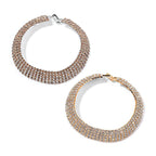 Set of 2 - Champagne Crystal  & White Crystal Bracelet (Size -  7.5)