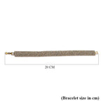 Set of 2 - Champagne Crystal  & White Crystal Bracelet (Size -  7.5)
