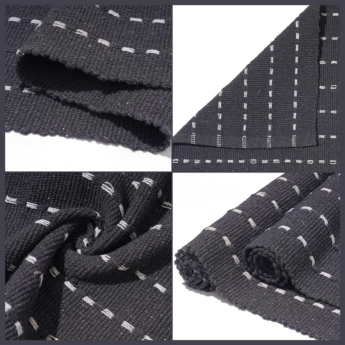 Set of 2 - Cotton Rugs- Door Mat (Size 50x80cm) - Grey 7952506 7