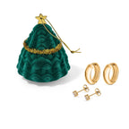 Close Out Deal- Set of 2 - Cubic Zirconia Hoop Earring With Push Back