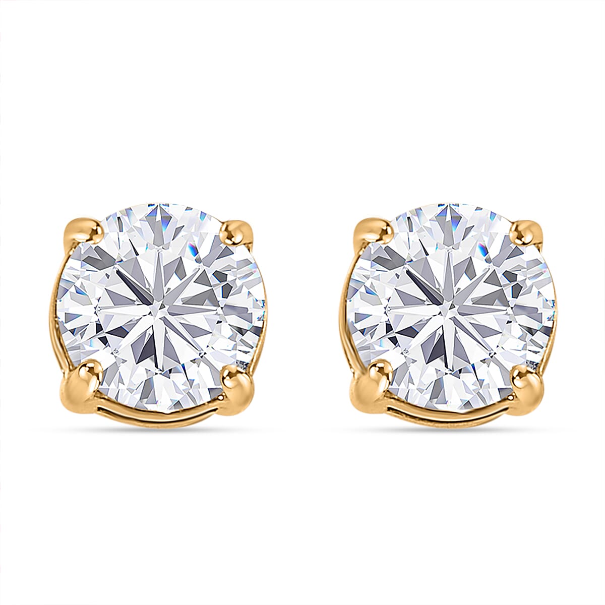 Close Out Deal- Set of 2 - Cubic Zirconia Solitaire Stud and Hoop Earrings 4295941 5
