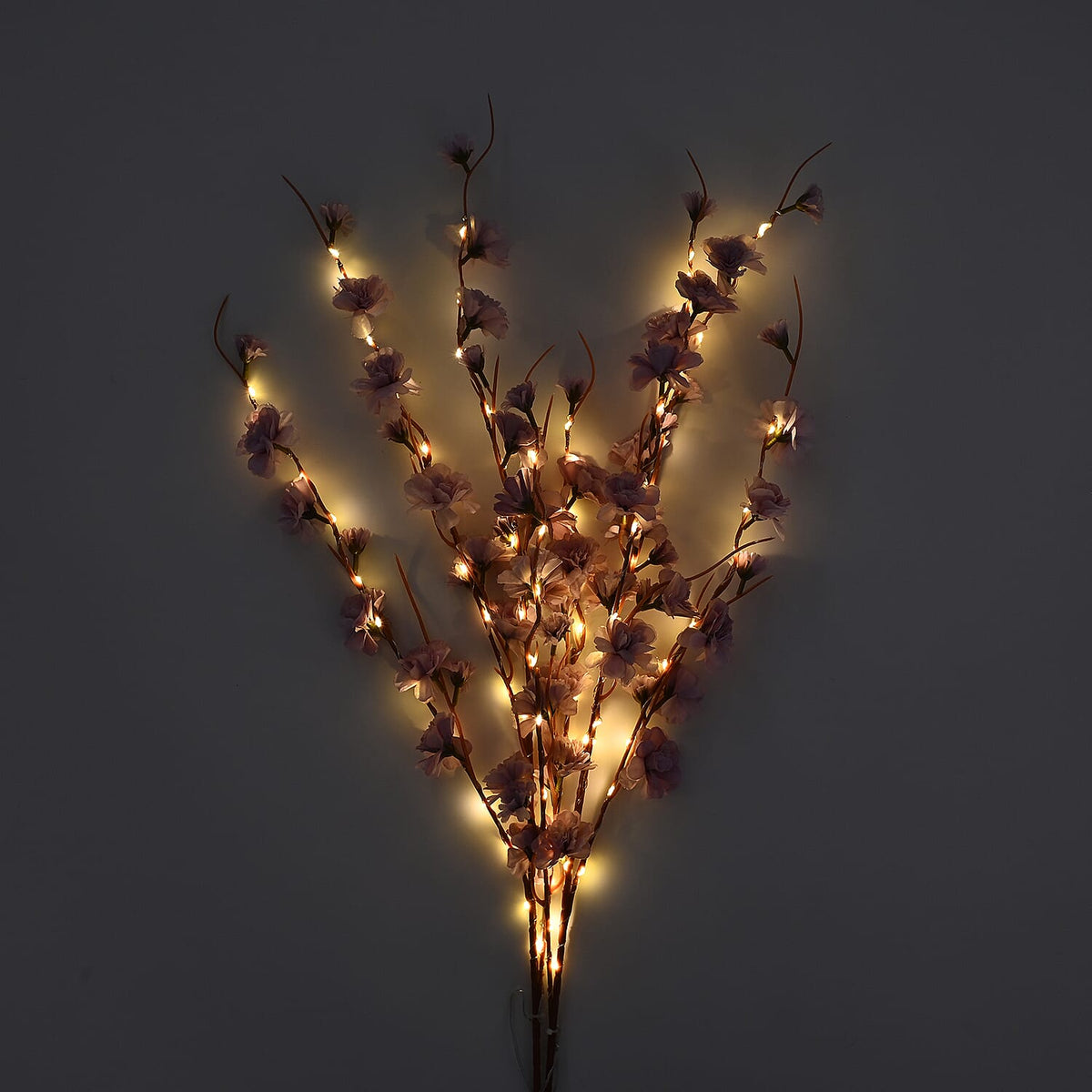 Set of 2- Decorative Floral String LED Lights Powered by 3xAA Battery (Excluded) 90cm - Purple V32582091 2