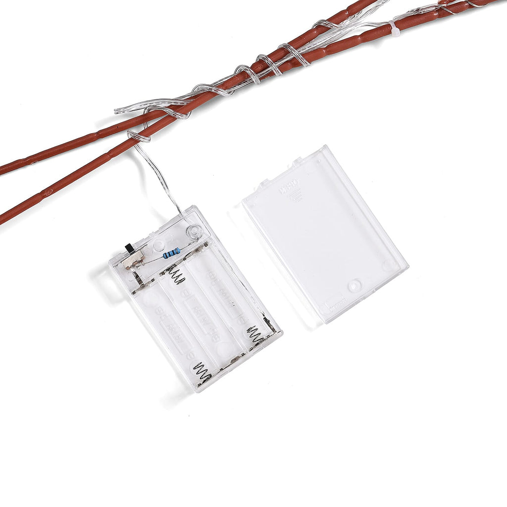 Set of 2- Decorative Floral String LED Lights Powered by 3xAA Battery (Excluded) 90cm - Purple