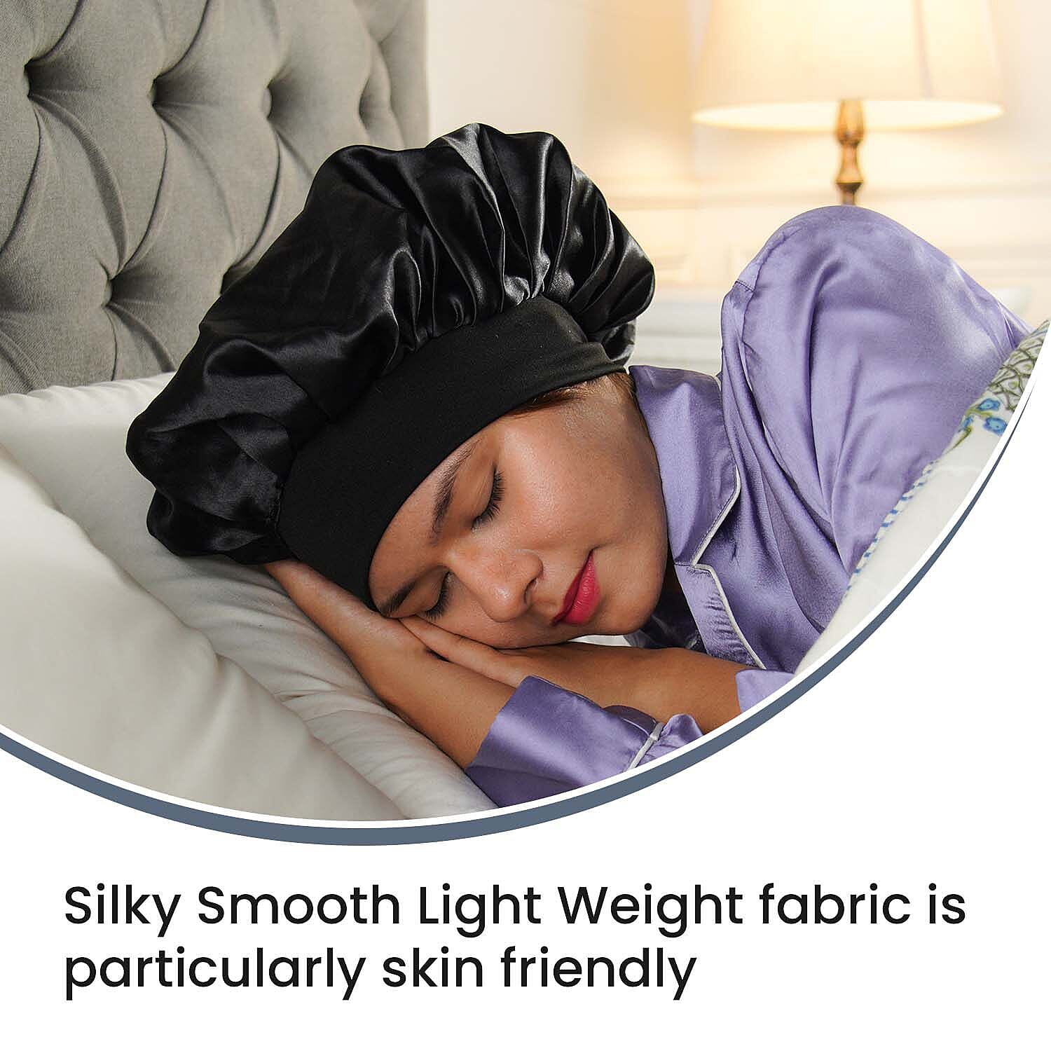 Set of 2 Double Layered Beauty Hair Bonnets (Size 21 Dia Cm) - Black &amp; Silver 7196303 3
