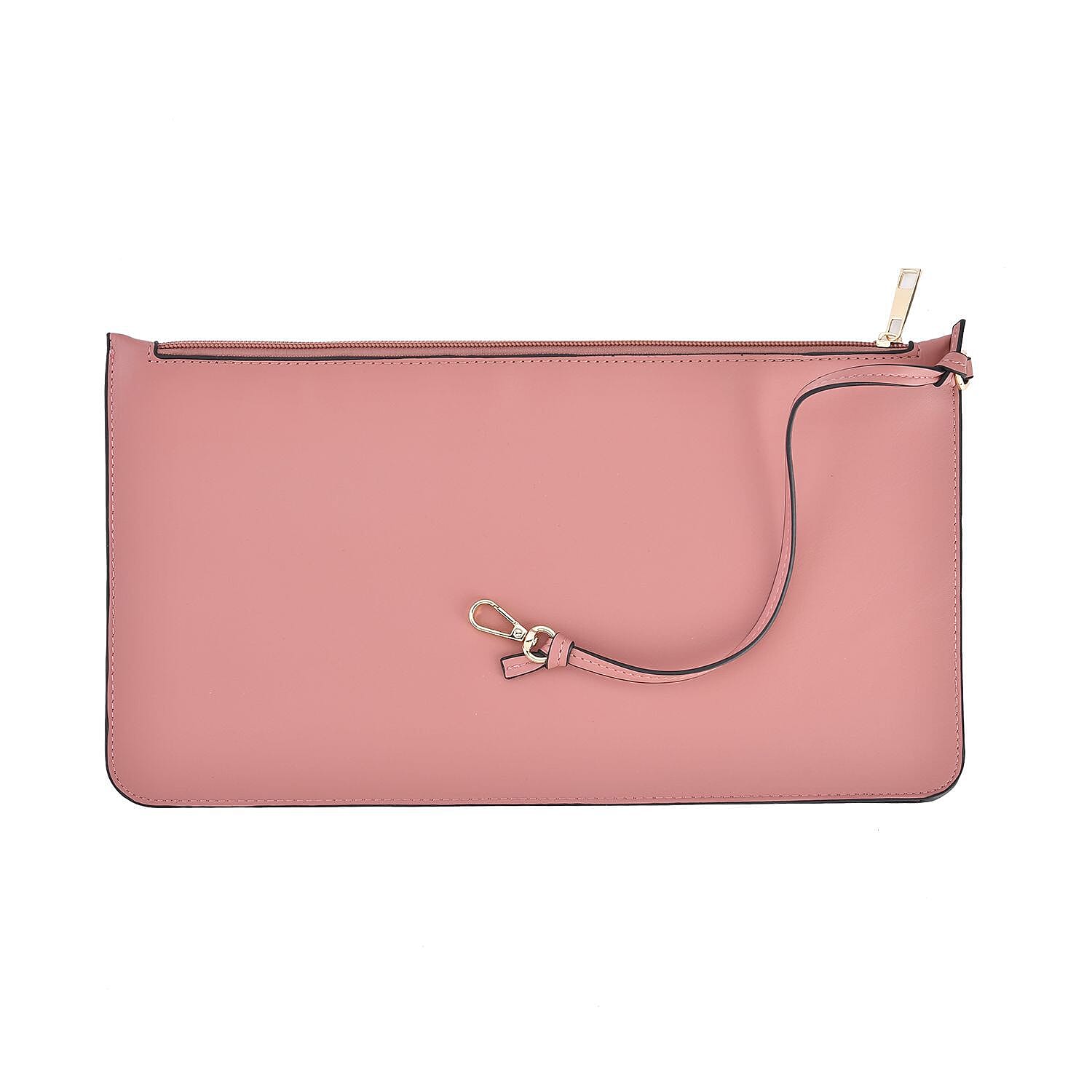 Designer Inspired - Embossed Weave Tote Bag and a Detachable  Pouch - Pink 7208957 5