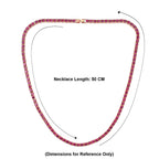 Set of 2 - Fuchsia Crystal Necklace (Size - 20) & Tennis Bracelet (Size - 7.5) in Rose Gold Tone