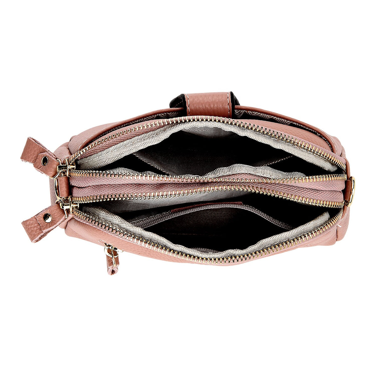 Set of 2 Genuine Leather Crossbody Bag &amp; RFID Card Wallet - Dusty Pink 8207541 6
