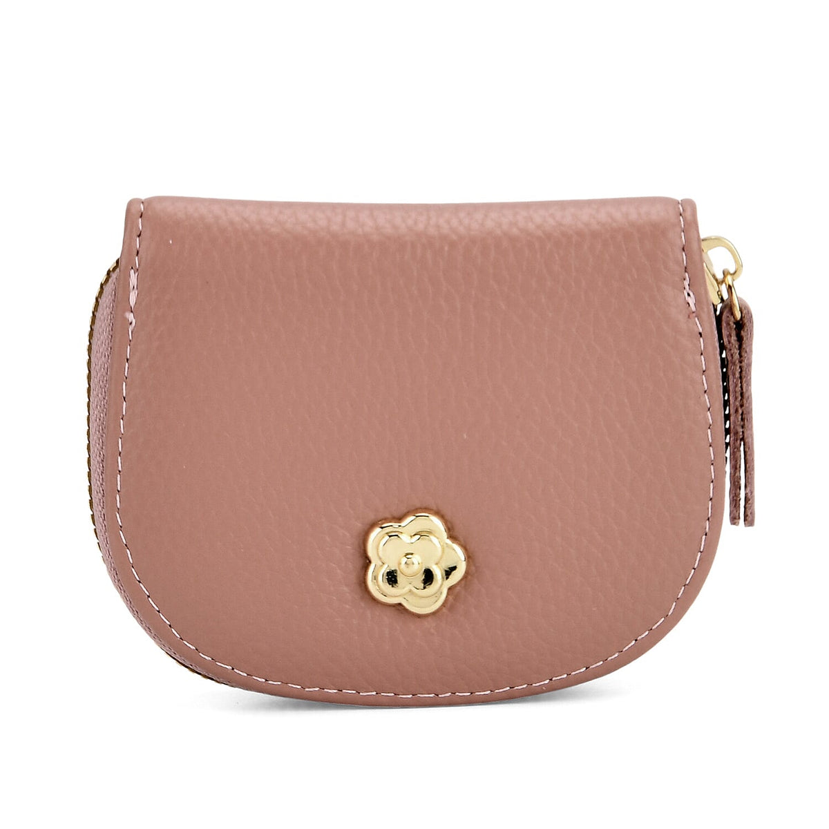 Set of 2 Genuine Leather Crossbody Bag &amp; RFID Card Wallet - Dusty Pink 8207541 8