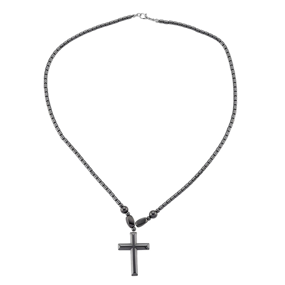 Set of 2 -  Hematite Cross &amp; Turtle Necklace (Size -25) in Silver Tone 448.50 Ct. 4434407 5