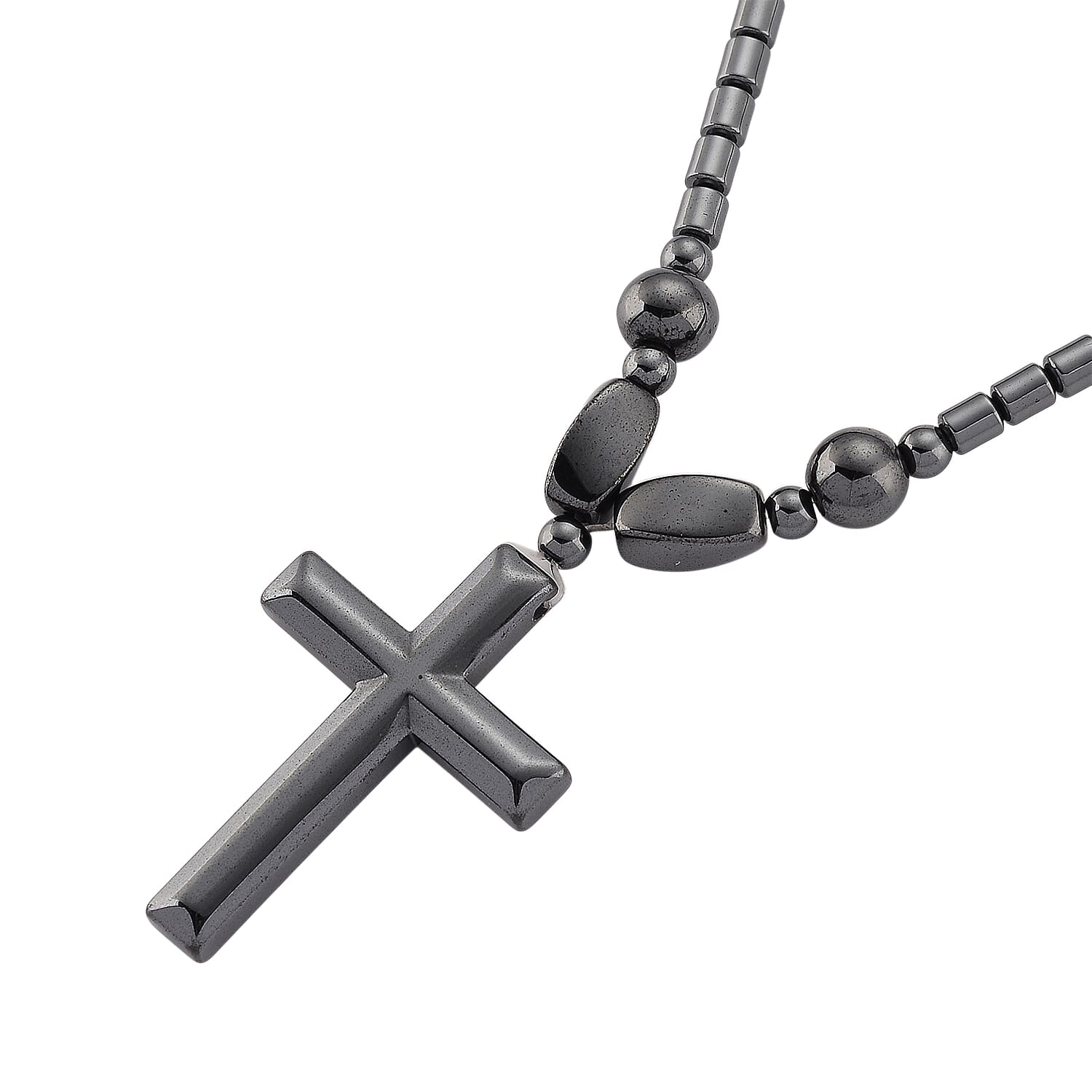 Set of 2 -  Hematite Cross &amp; Turtle Necklace (Size -25) in Silver Tone 448.50 Ct. 4434407 6