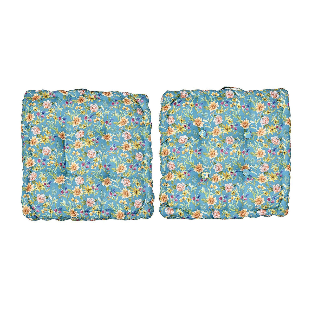 Set of 2 - Portable Outdoor Booster Cushion with Handle- Green and Multi 7253961 2