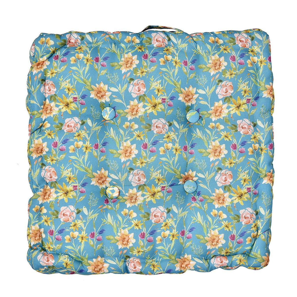 Set of 2 - Portable Outdoor Booster Cushion with Handle- Green and Multi 7253961 3