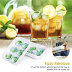 2 x Football Ice Cube Tray (Makes 12 Ice Cubes) (Size - 20x14cm) - Blue