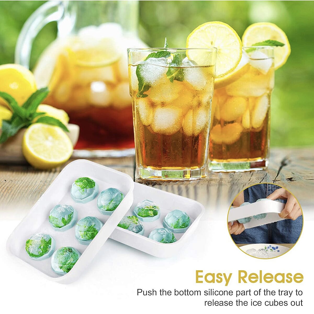 2 x Football Ice Cube Tray (Makes 12 Ice Cubes) (Size - 20x14cm) - Blue 7566132 8