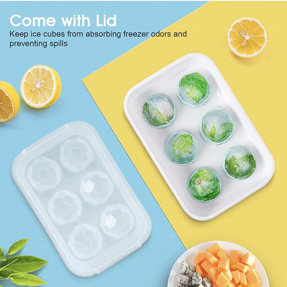 2 x Football Ice Cube Tray (Makes 12 Ice Cubes) (Size - 20x14cm) - Blue 7566132 10