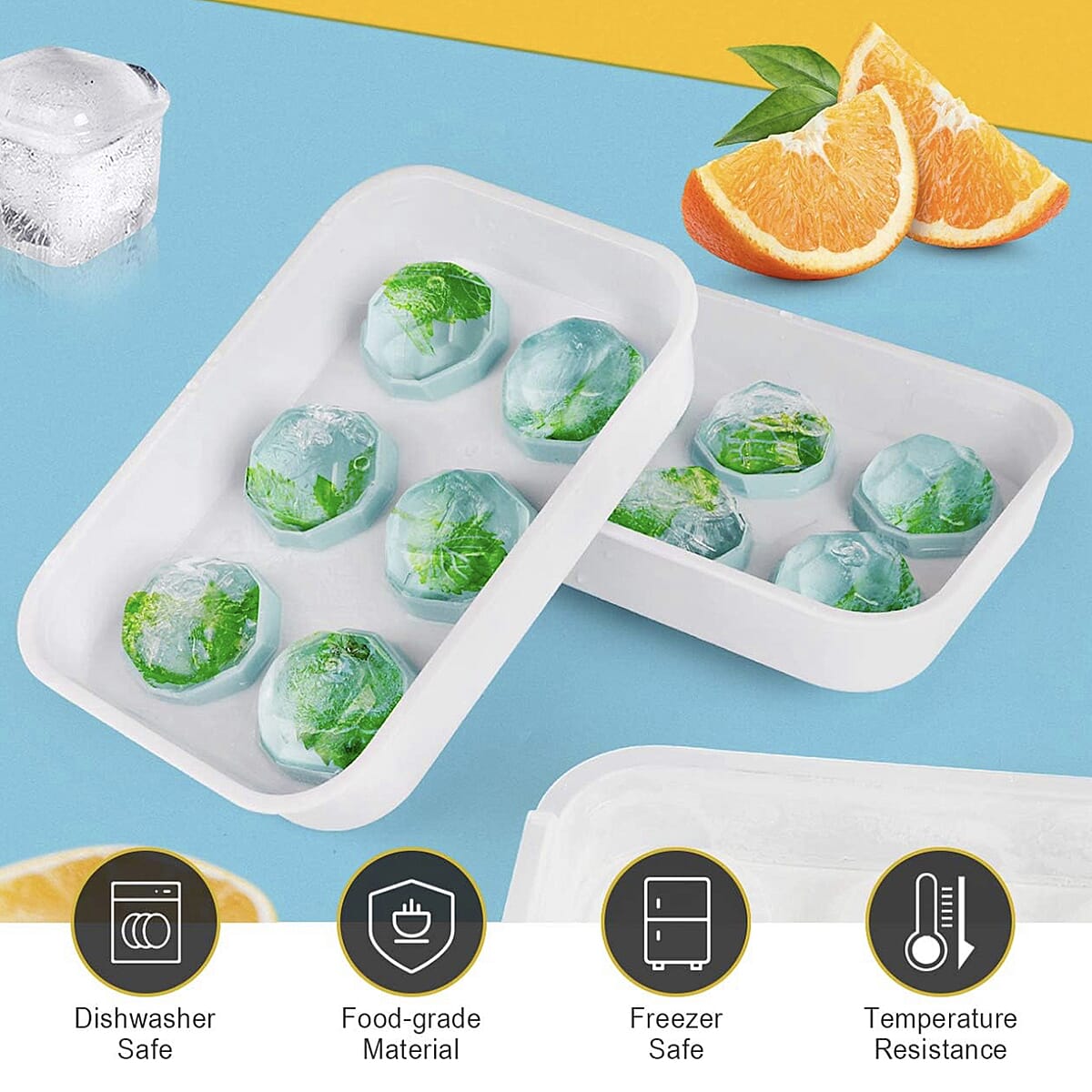 2 x Football Ice Cube Tray (Makes 12 Ice Cubes) (Size - 20x14cm) - Blue 7566132 11