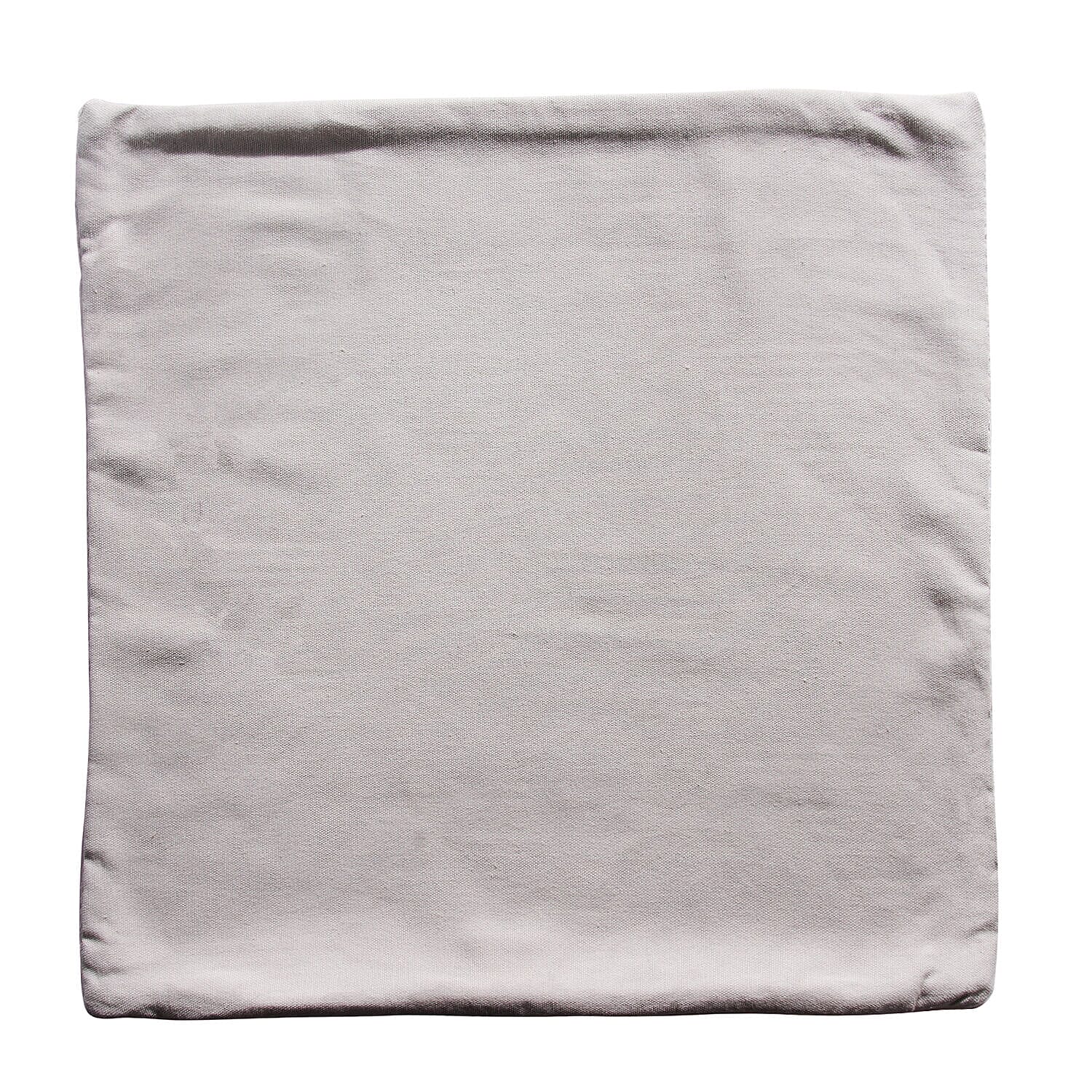 Set of 2 - 100% Cotton Knitted Jacquard Textured Cotton Cushion Cover (Size 45) - Silver 7282986 4