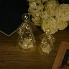 Set of 2 Lighted Glass Angels Christmas Ornament