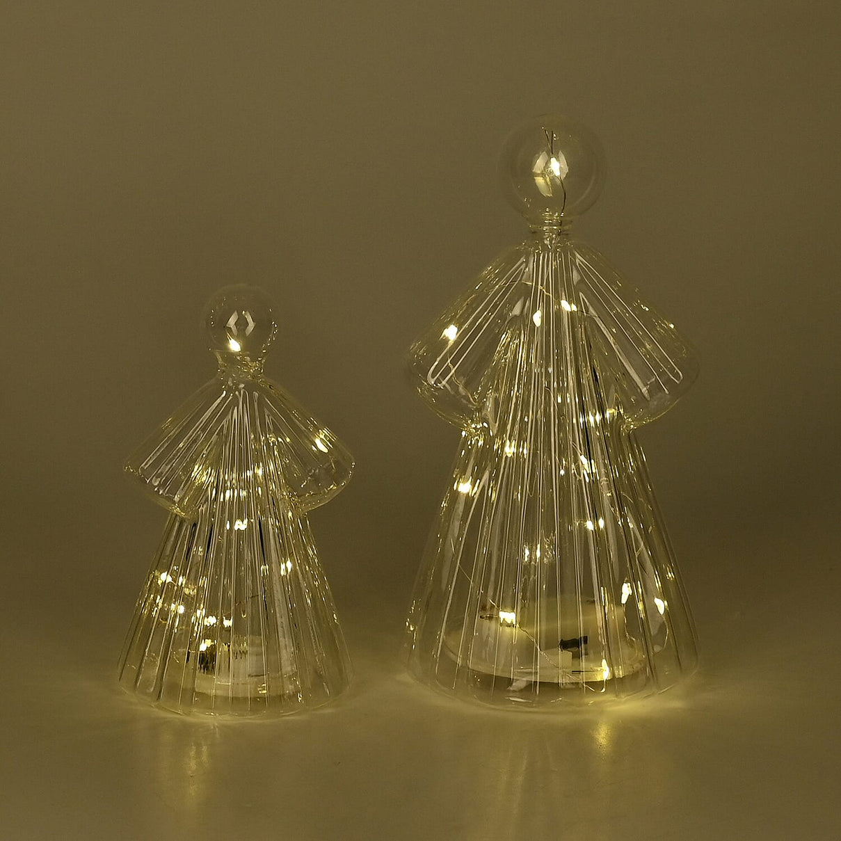 Set of 2 Lighted Glass Angels with LED Lights 7796737 9