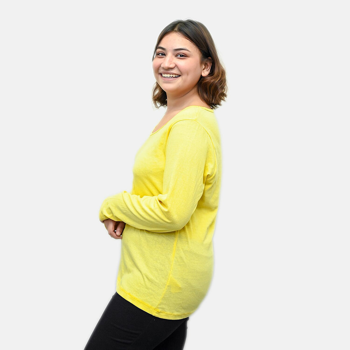TAMSY Set of 2 Long Sleeves V Neck T-Shirt (Size L) - Grey - Lemon 7659513 5