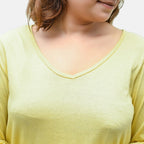 TAMSY Set of 2 Long Sleeves V Neck T-Shirt (Size L) - Grey - Lemon