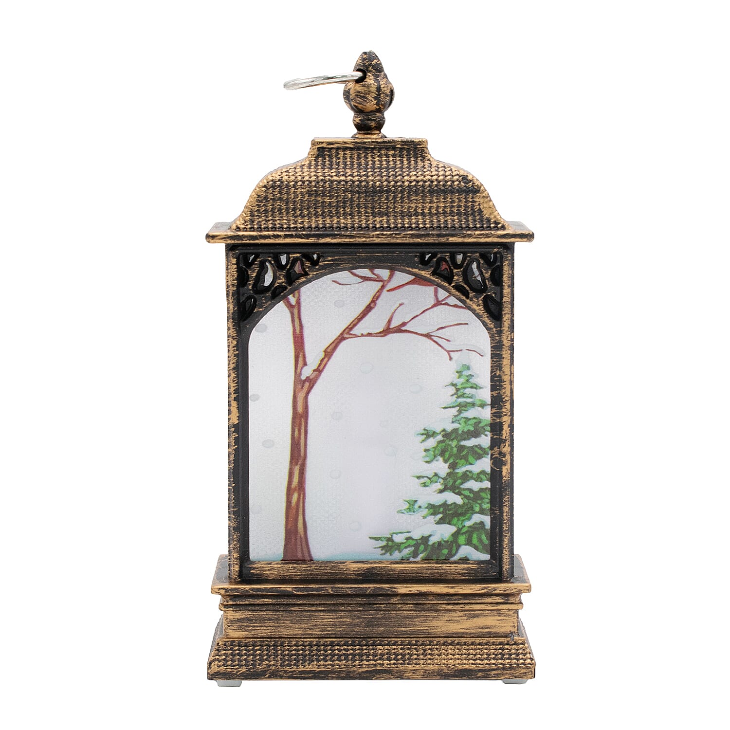 Set of 2 Mini Lantern Decoration with Christmas Designs (Home &amp; Snowman) - Multi 7553271 2