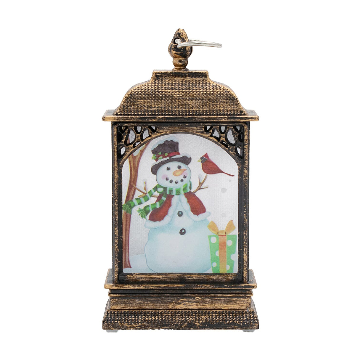 Set of 2 Mini Lantern Decoration with Christmas Designs (Home &amp; Snowman) - Multi 7553271 3