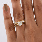 Set of 2 -  Moissanite Band Ring in 18K YG Plating Sterling Silver  Wt. 6 Gms  1.500  Ct.