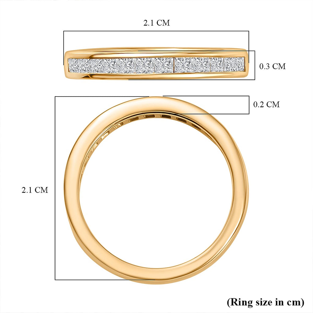 Set of 2 -  Moissanite Band Ring in 18K YG Plating Sterling Silver  Wt. 6 Gms  1.500  Ct.
